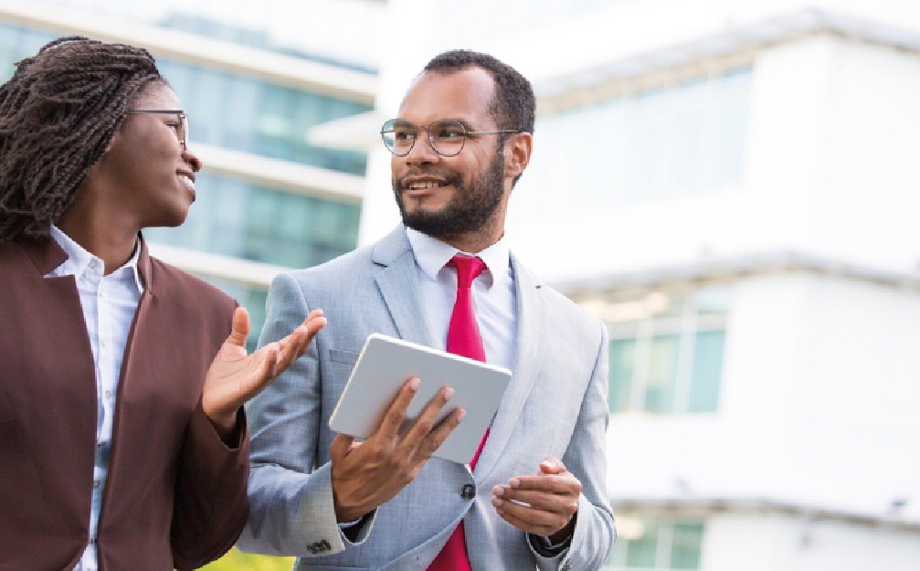Office Workers Outside